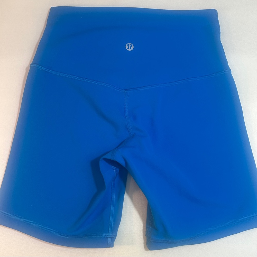 Lululemon 6” High-Rise Biker Short, Size 4,  Bright Blue